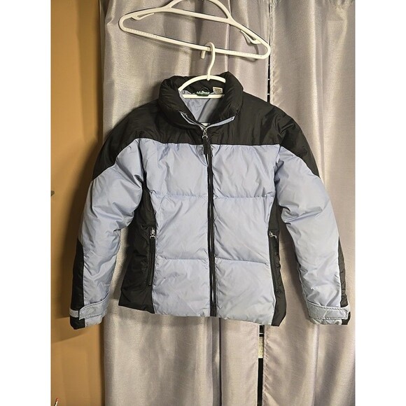 L.L. Bean Jackets & Blazers - LL Bean Womens Black And Gray Goose Down Puffer Jacket Small Full Zip Quilted